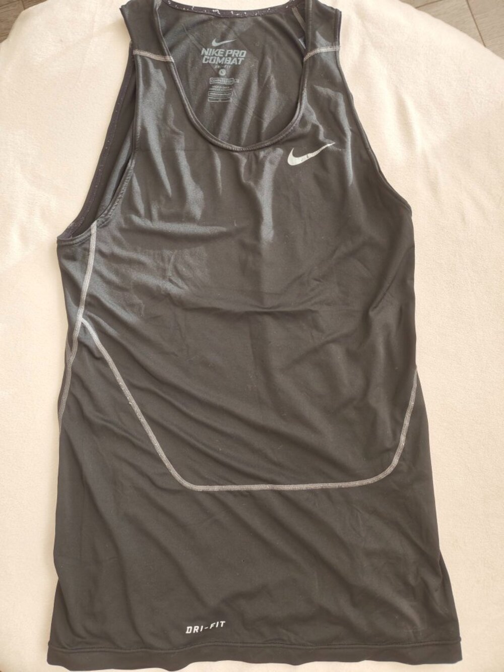 Nike Pro Combat Men's Black Dri-Fit Compression Tank Top | Size L